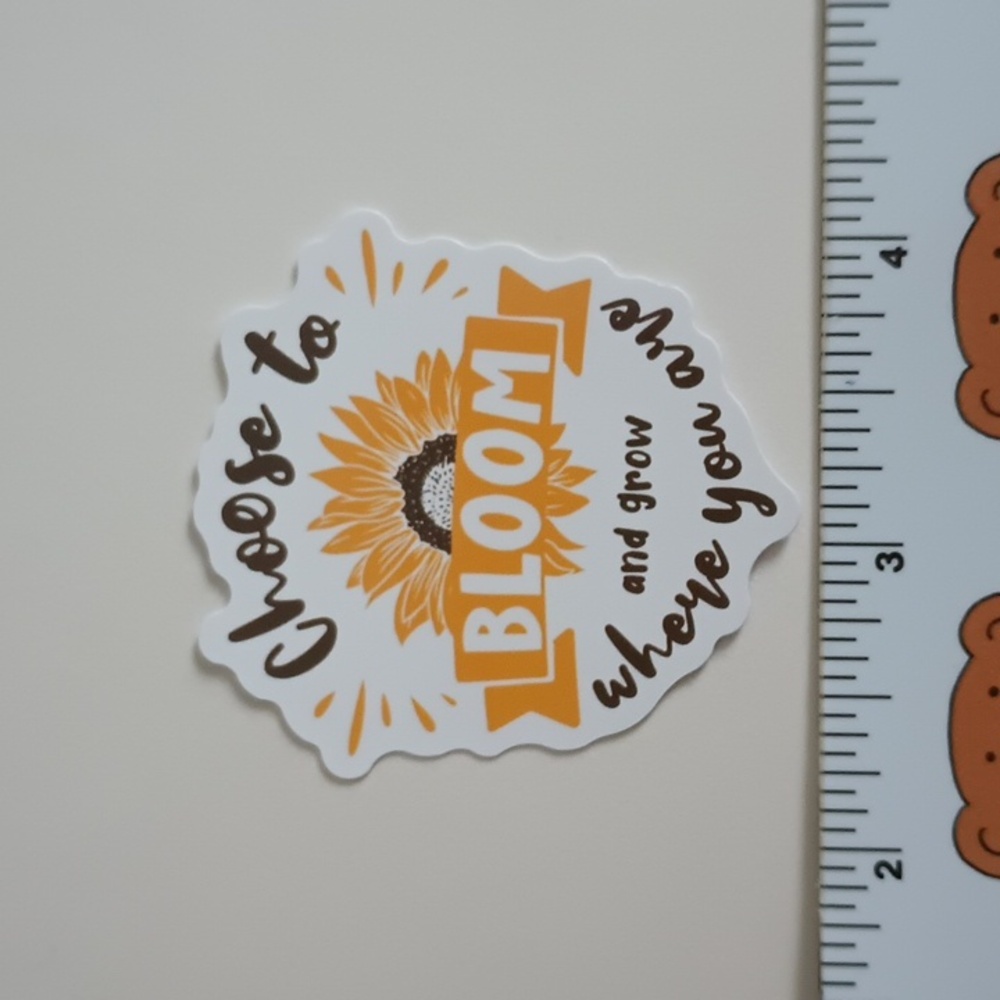 10/$10 Inspirational Positivity Sunflower Peace Love Encourage Flower Sticker